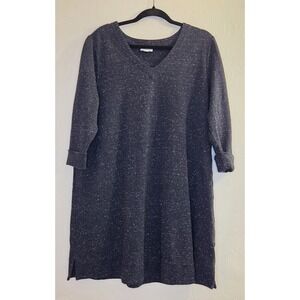 J. Jill Ponte Knit Women Navy XL Petite Oversized Tunic Resortwear Cozy Coastal